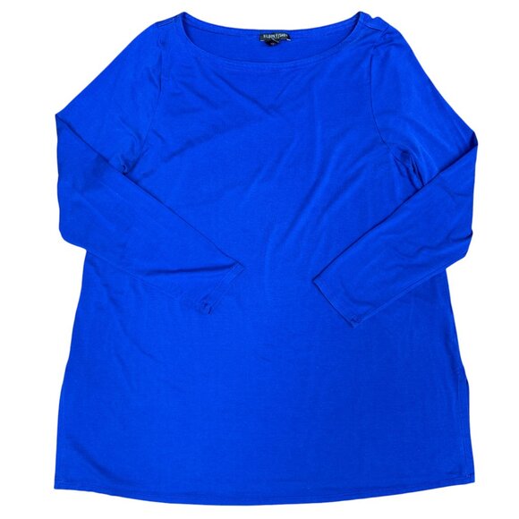 Women's EILEEN FISHER Blue Long Sleeve Lyocell Tunic Top Shirt- Size PL - Picture 1 of 7